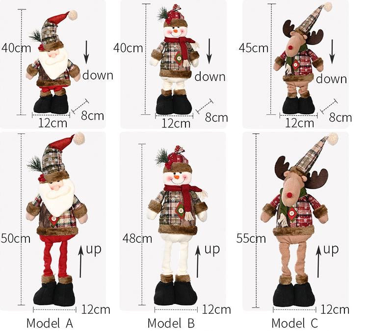 Telescopic Standing Christmas Decor - Plaid