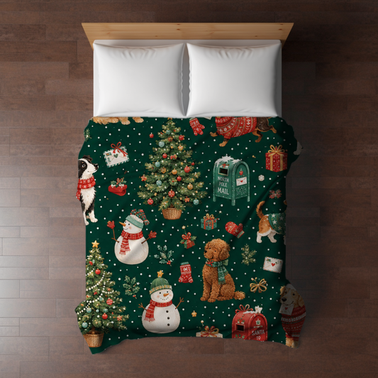 Blanket Christmas - Dog Snowman Mail - PREORDER