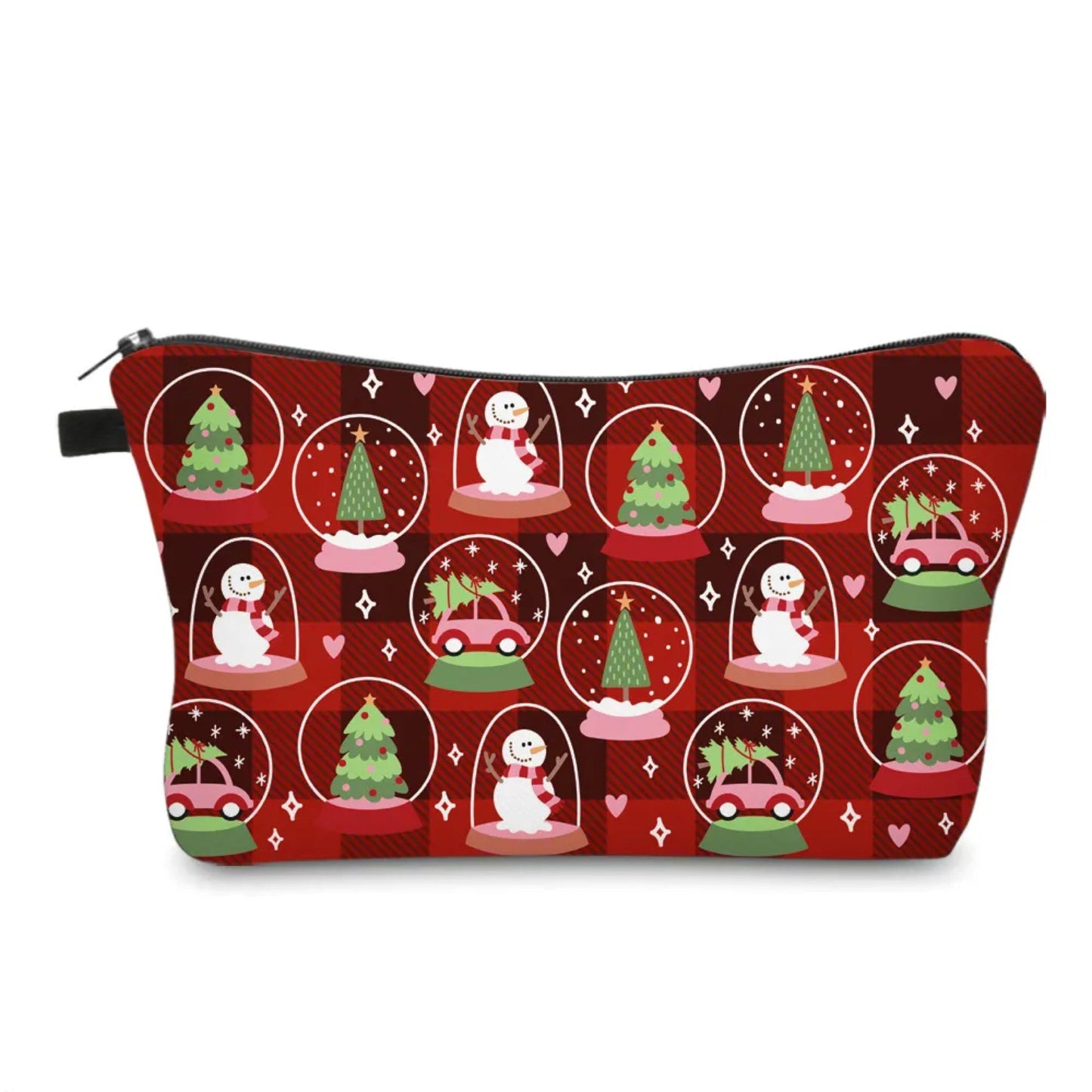 Pouch - Christmas Plaid Snow Globe