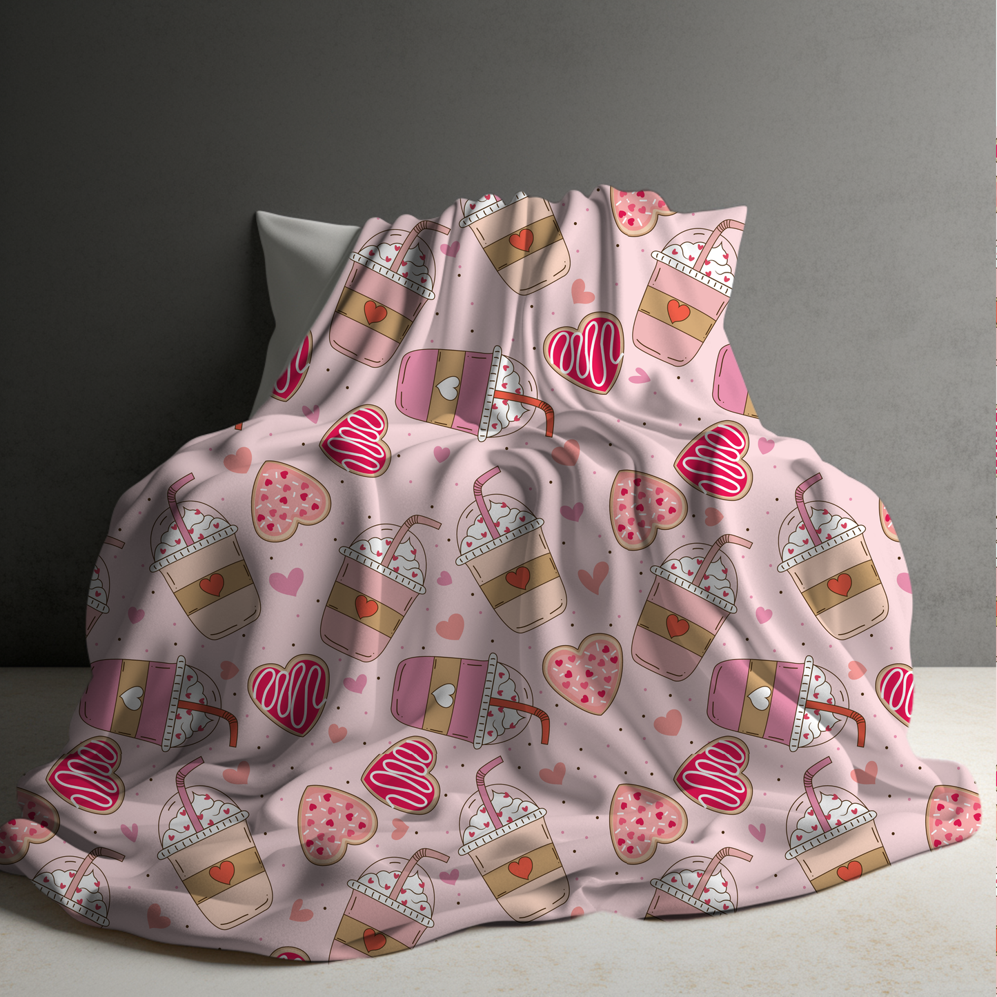 Blanket - Valentine’s Day - Coffee Hearts - PREORDER