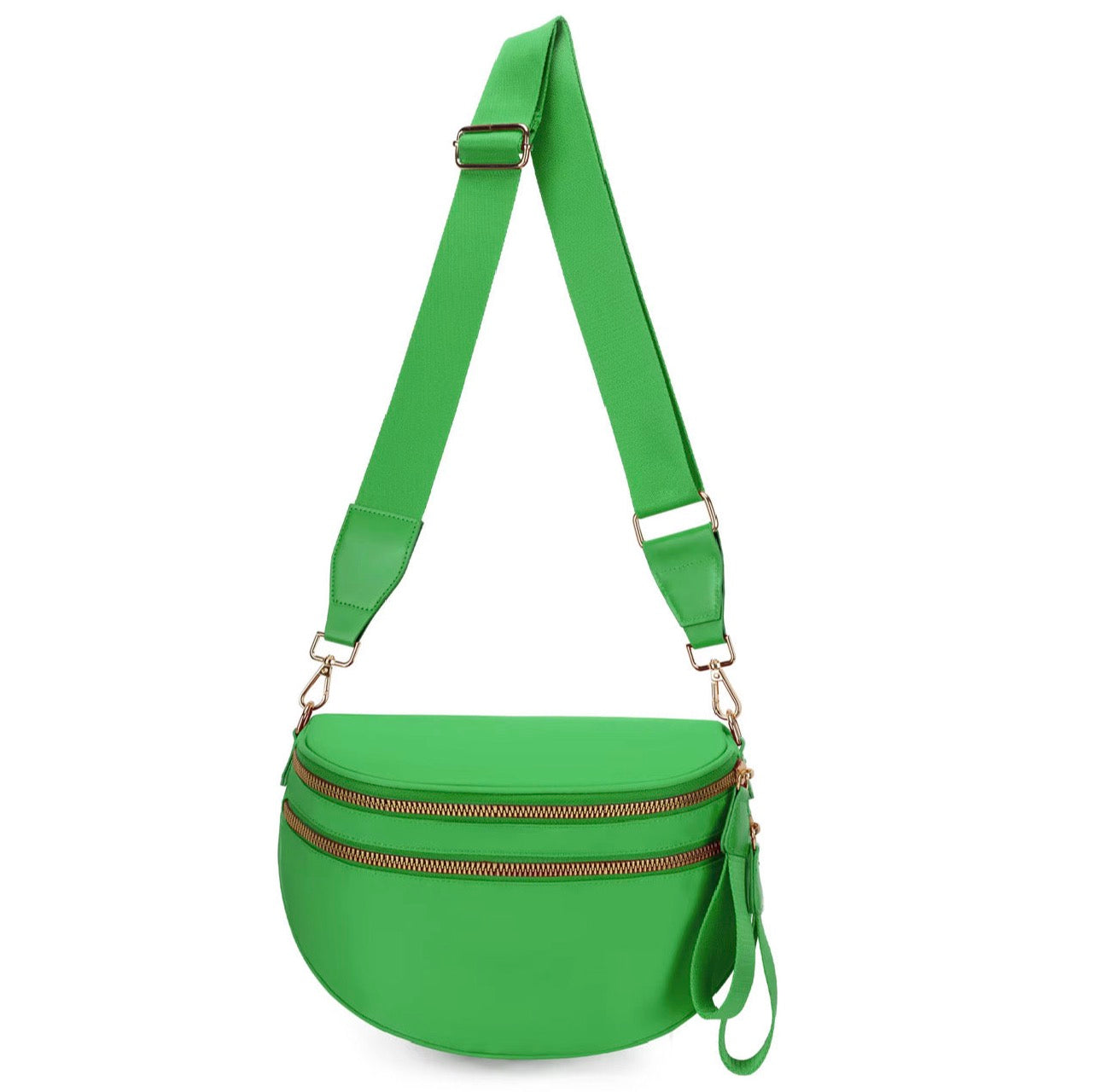 The Roni Nylon Crossbody - Solid Kelly Green