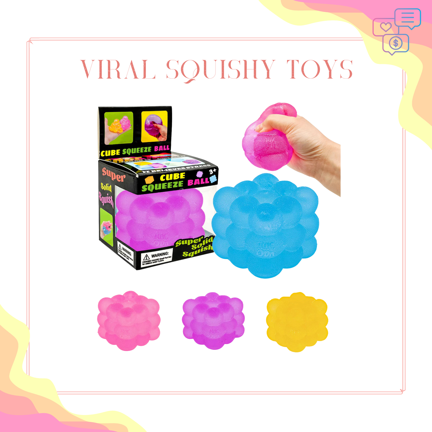 Squishy Toy - Cube - PREORDER 3/11-3/14