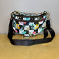 The Roni Nylon Crossbody - Floral Checker