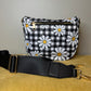The Roni Nylon Crossbody - Black Gingham Daisy Floral