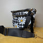The Roni Nylon Crossbody - Black Gingham Daisy Floral