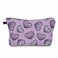 Pouch - Animal Print Heart Lavender Purple