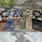 Denim Suede Bracelet Keychain & Card Holder Wallet