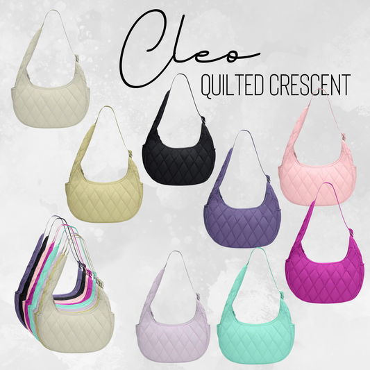Cleo - Quilted Crescent Handbag - PREORDER 9/10-9/13