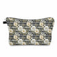 Pouch - Floral Black Grey Stripe