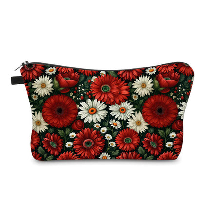 Pouch - Floral Bold Red Daisy
