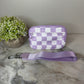 Rue - Nylon Wristlet Wallet - Lavender Check