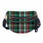 The Roni Nylon Crossbody - Green Plaid