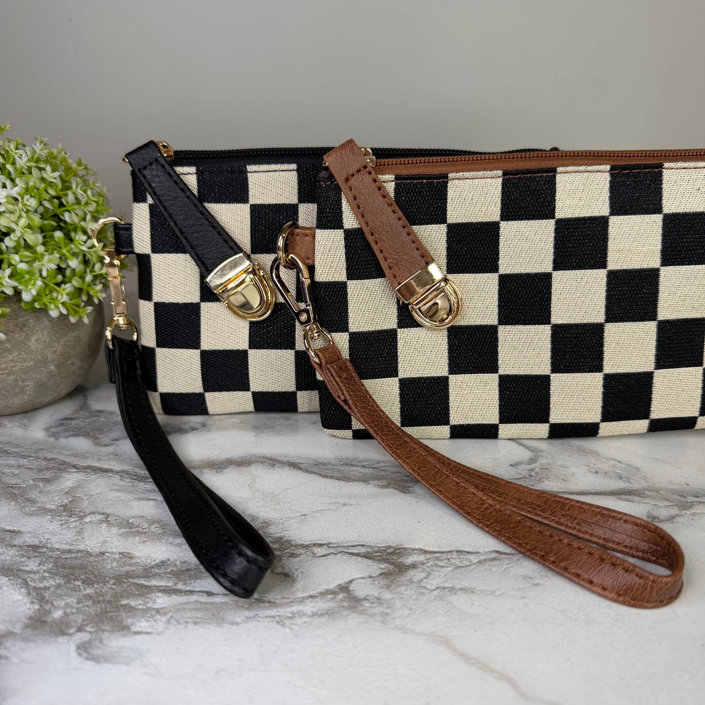 Wallet Clutch - Checker Canvas
