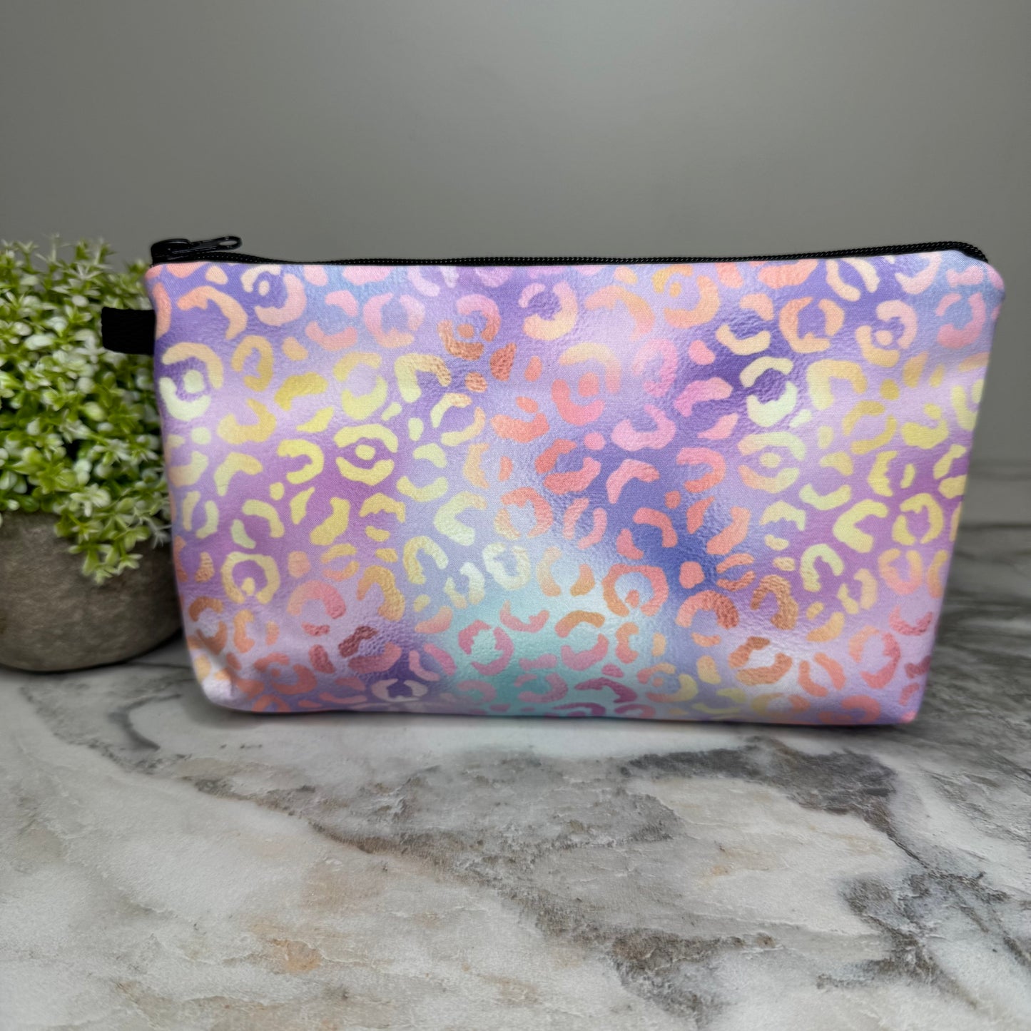 Pouch - Animal Print Purple Tie Dye