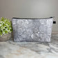 Pouch - Floral, Grey Roses