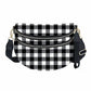 The Roni Nylon Crossbody - Black White Plaid