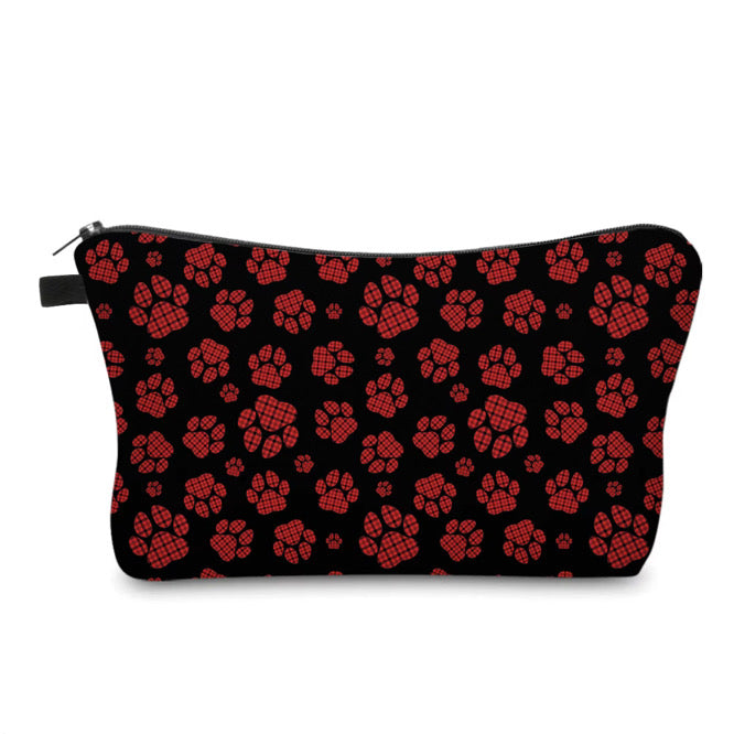 Pouch - Christmas Black Red Paw