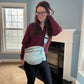 The Roni Nylon Crossbody - Animal Print Aqua