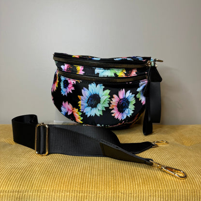 The Roni Nylon Crossbody - Rainbow Sunflower