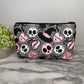 Pouch - Halloween Fall - Spooky Girl Skull Pink Grey