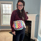 The Roni Nylon Crossbody - Checkered Colorful White