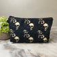 Pouch - Halloween Fall, Black Floral Skull