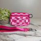 Rue - Nylon Wristlet Wallet - Hot Pink Check