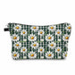 Pouch - Floral Olive Gingham Daisy