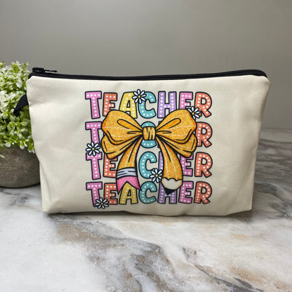Pouch - Teach Teacher Pencil Bow