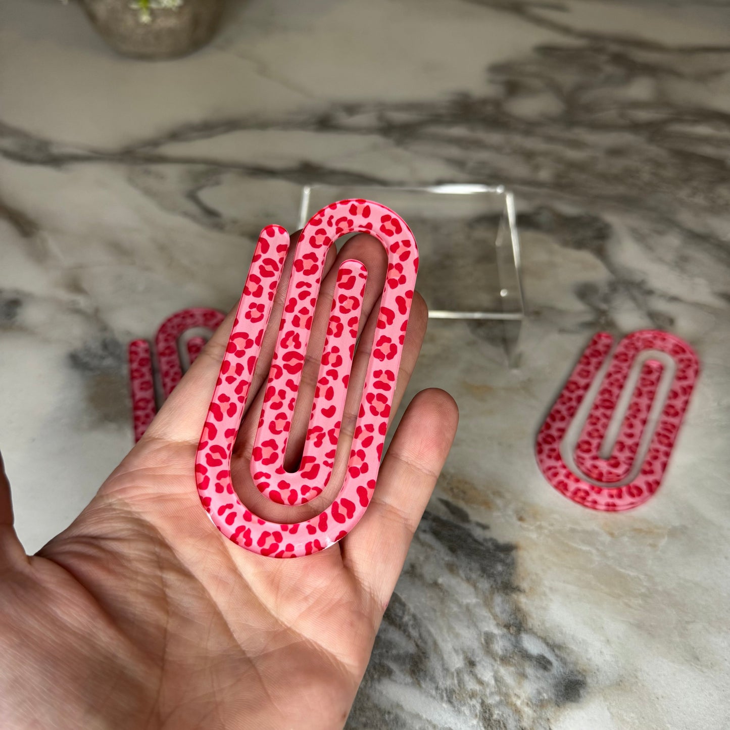 Jumbo Paperclip - Pink Animal Print