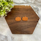 Acrylic Stud Earrings - Halloween - Brown Pumpkin