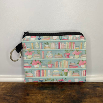 Pouch & Mini Pouch Bundled Set - Mint Floral Bookcase