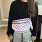The Roni Nylon Crossbody - Checkered Light Purple