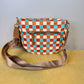 The Roni Nylon Crossbody - Camel Aqua Checker