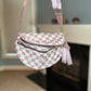 The Roni Nylon Crossbody - Checkered Medium Pink