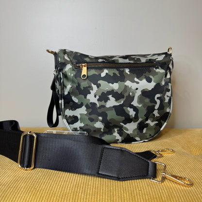 The Roni Nylon Crossbody - Green Camo - PREORDER
