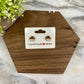 Wooden Stud Earrings - Half Aztec