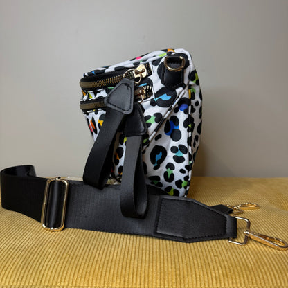 The Roni Nylon Crossbody - Rainbow Animal Print - PREORDER