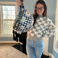 The Roni Nylon Crossbody - Black Gingham Daisy Floral