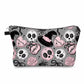 Pouch - Halloween Fall - Spooky Girl Skull Pink Grey