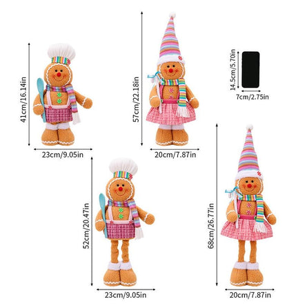Telescopic Standing Christmas Decor - Gingerbread