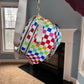 The Roni Nylon Crossbody - Checkered Colorful White