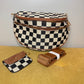 The Roni Crossbody - Canvas Tan Black Camel Check
