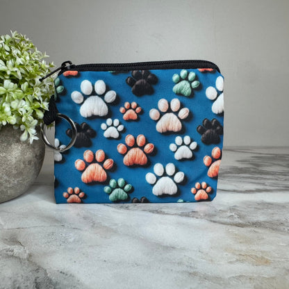 Mini Pouch - Dog Paw Needlepoint