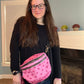 The Roni Nylon Crossbody - Light Pink Hearts