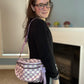 The Roni Nylon Crossbody - Checkered Light Purple