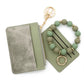 Denim Suede Bracelet Keychain & Card Holder Wallet