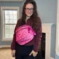The Roni Nylon Crossbody - Animal Print Hot Pink