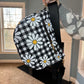 The Roni Nylon Crossbody - Black Gingham Daisy Floral