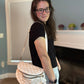 The Roni Nylon Crossbody - Checkered Beige